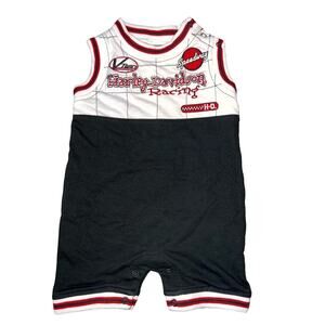 Vintage Harley Davidson Racing boys one piece sleeveless romper. size 12 months